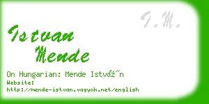 istvan mende business card